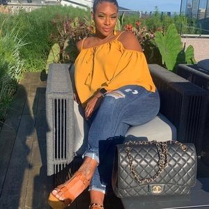 Mustard Yellow Off Shoulder Blouse